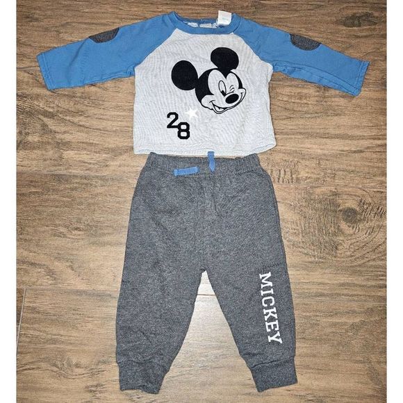 Infant Disney Baby Mickey Mouse 2 Piece Set 6/9 Months - Picture 1 of 6